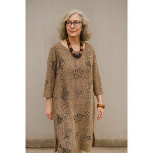 Vtg Copa Cabana Dress Women M Snake Skin Floral Tahiti Wearable Art To Wear